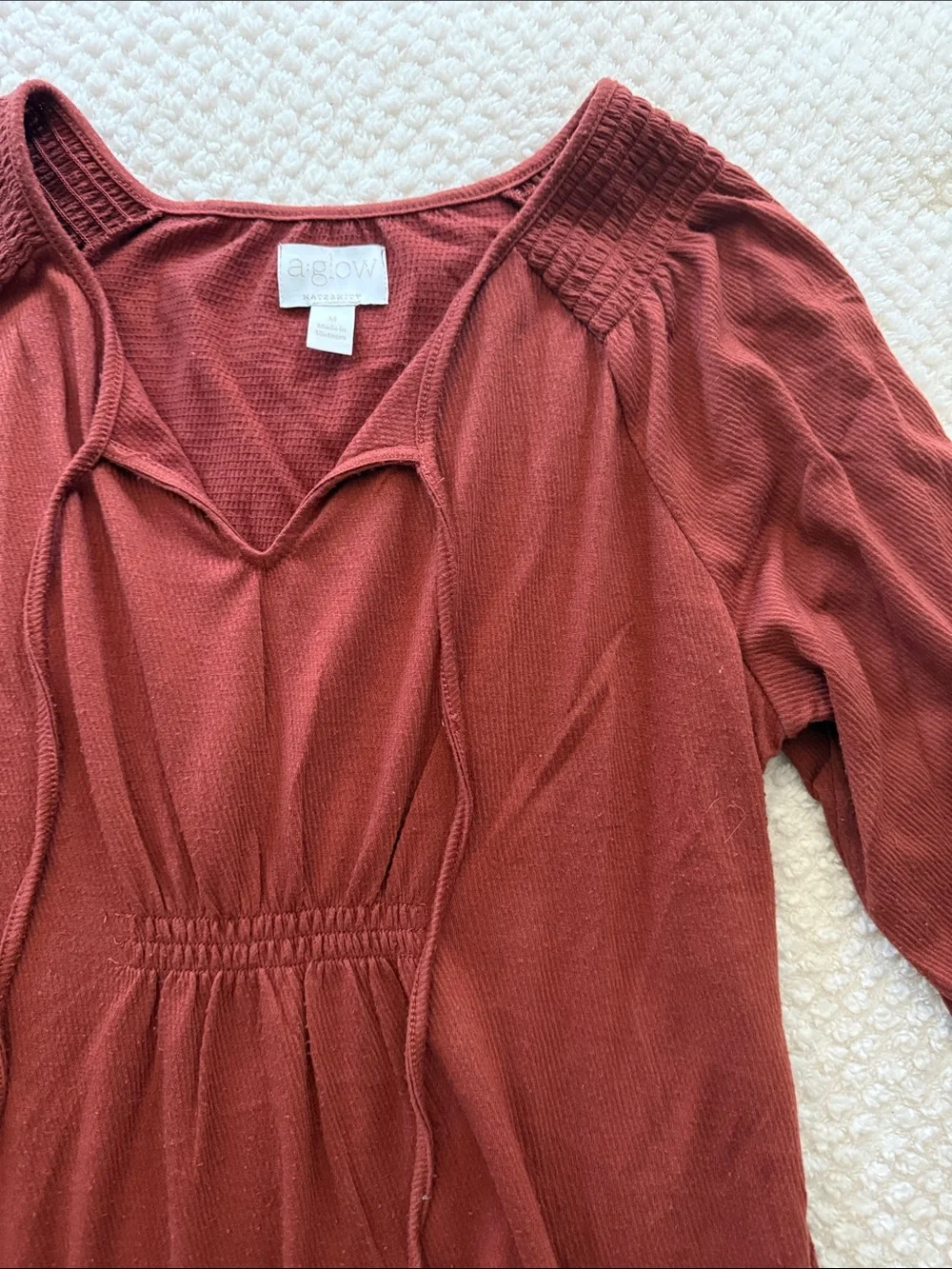 a:glow Rust Red Peasant Tunic Top - Picture 3 of 4